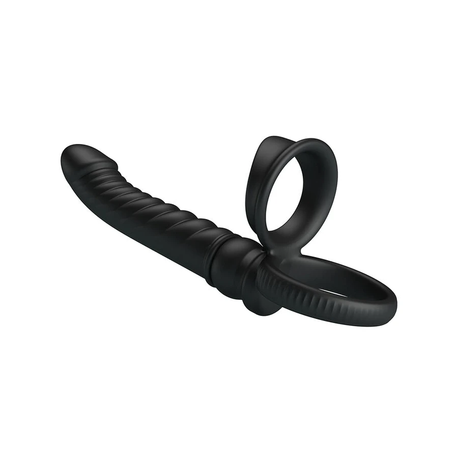PRETTY LOVE - VIBRATORE ANALE MERRITT CON ANELLO E VIBRAZIONE NERO